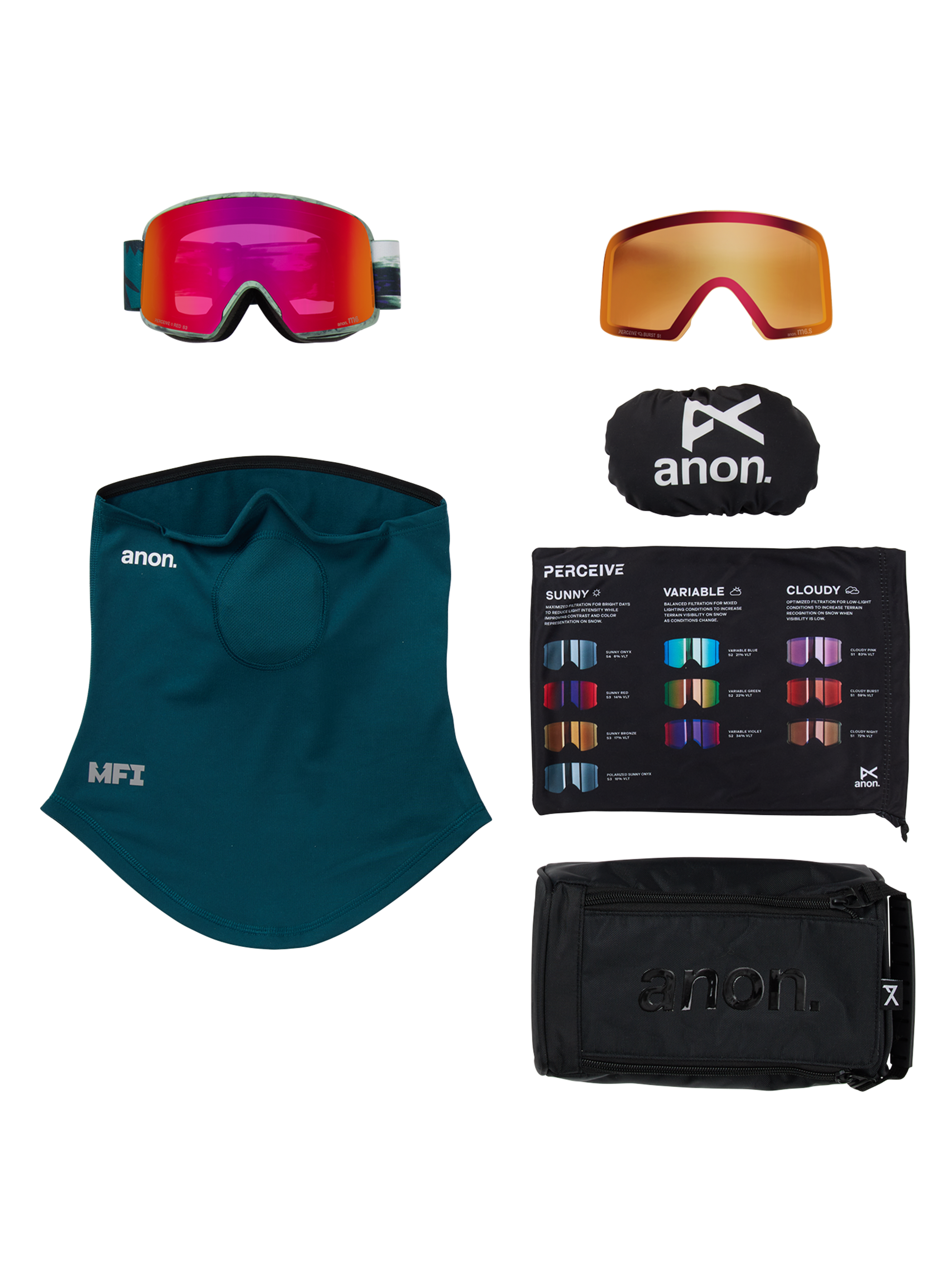 Anon M6 Brille + Zusatzbrillenglas + MFI® Face Mask