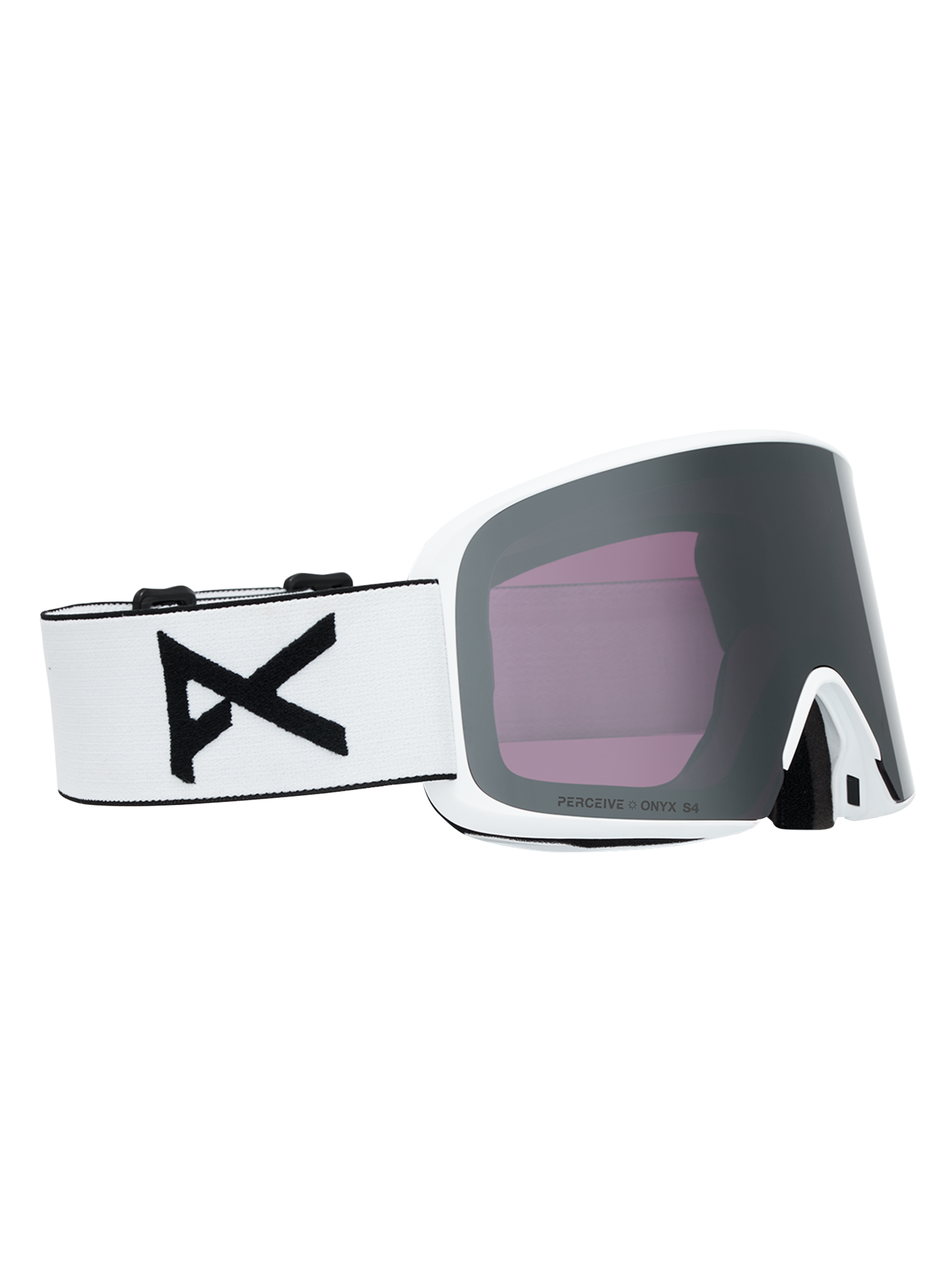 Product image of Anon M6 Goggles[Variant:Frame: White, Lens: Perceive Sunny Onyx (6% / S4), Spare Lens: Perceive Variable Violet (34% / S2)]