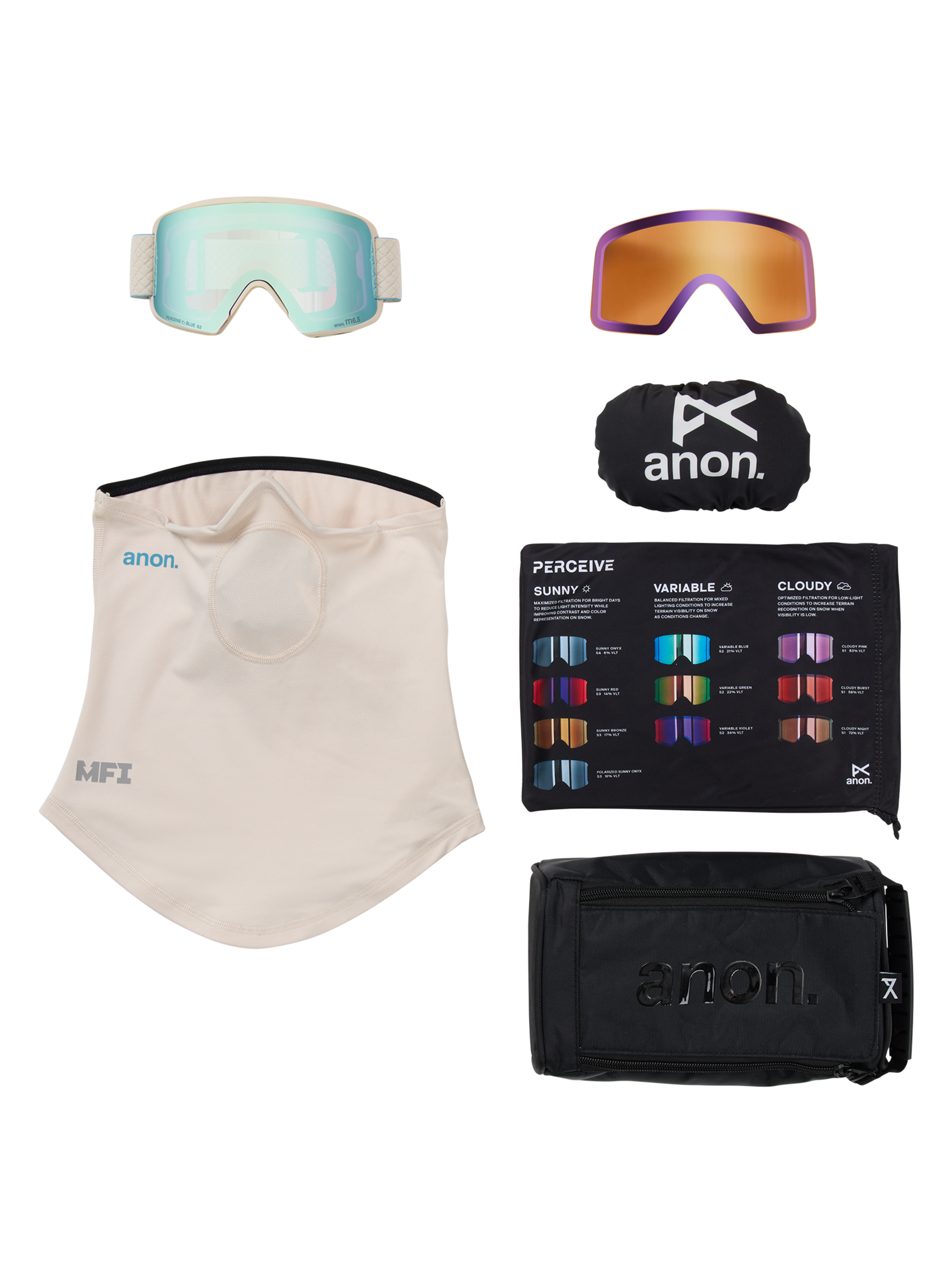 Anon M6S Brille + Zusatzbrillenglas + MFI® Face Mask
