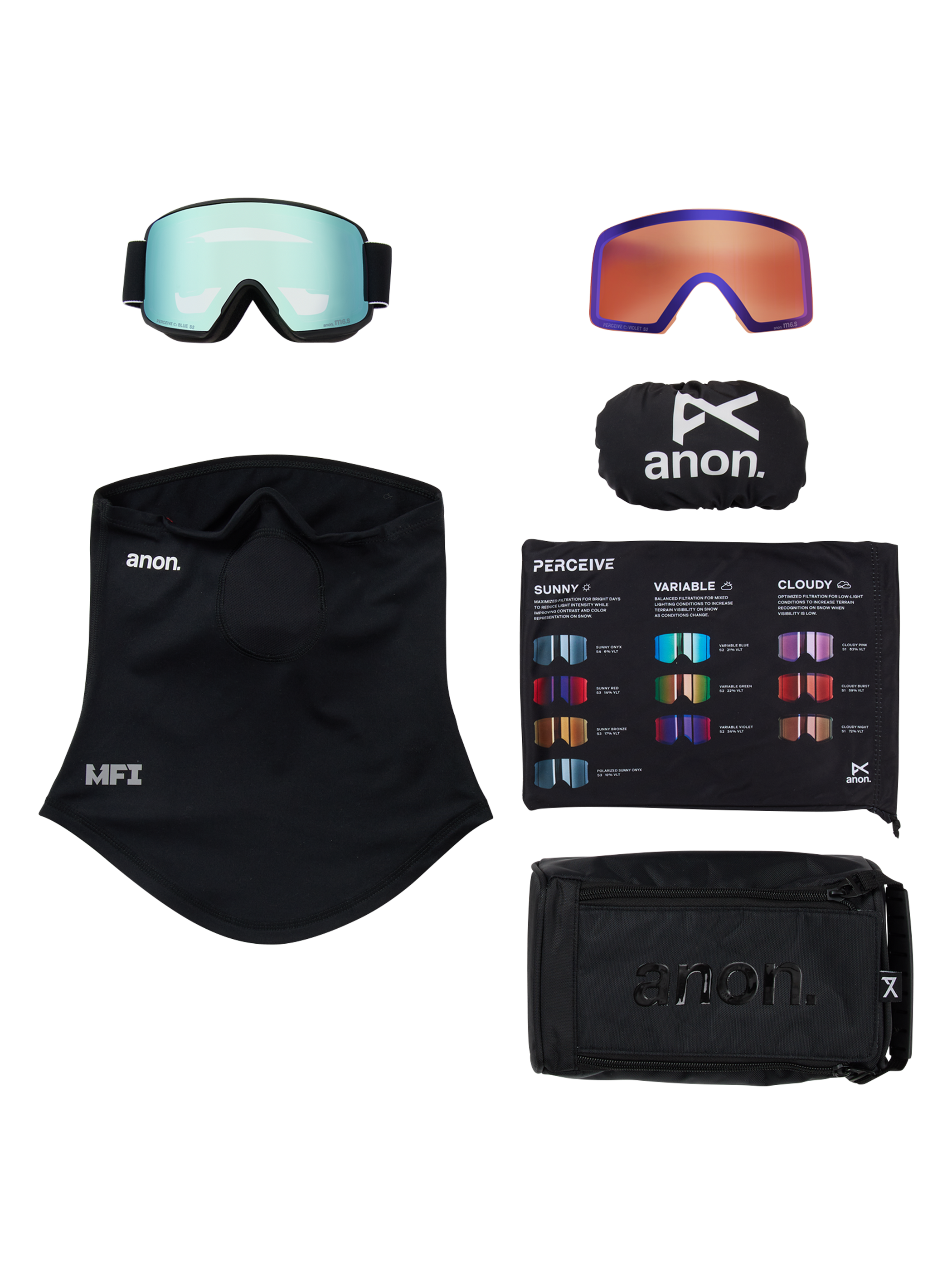 Anon M6S Brille + Zusatzbrillenglas + MFI® Face Mask