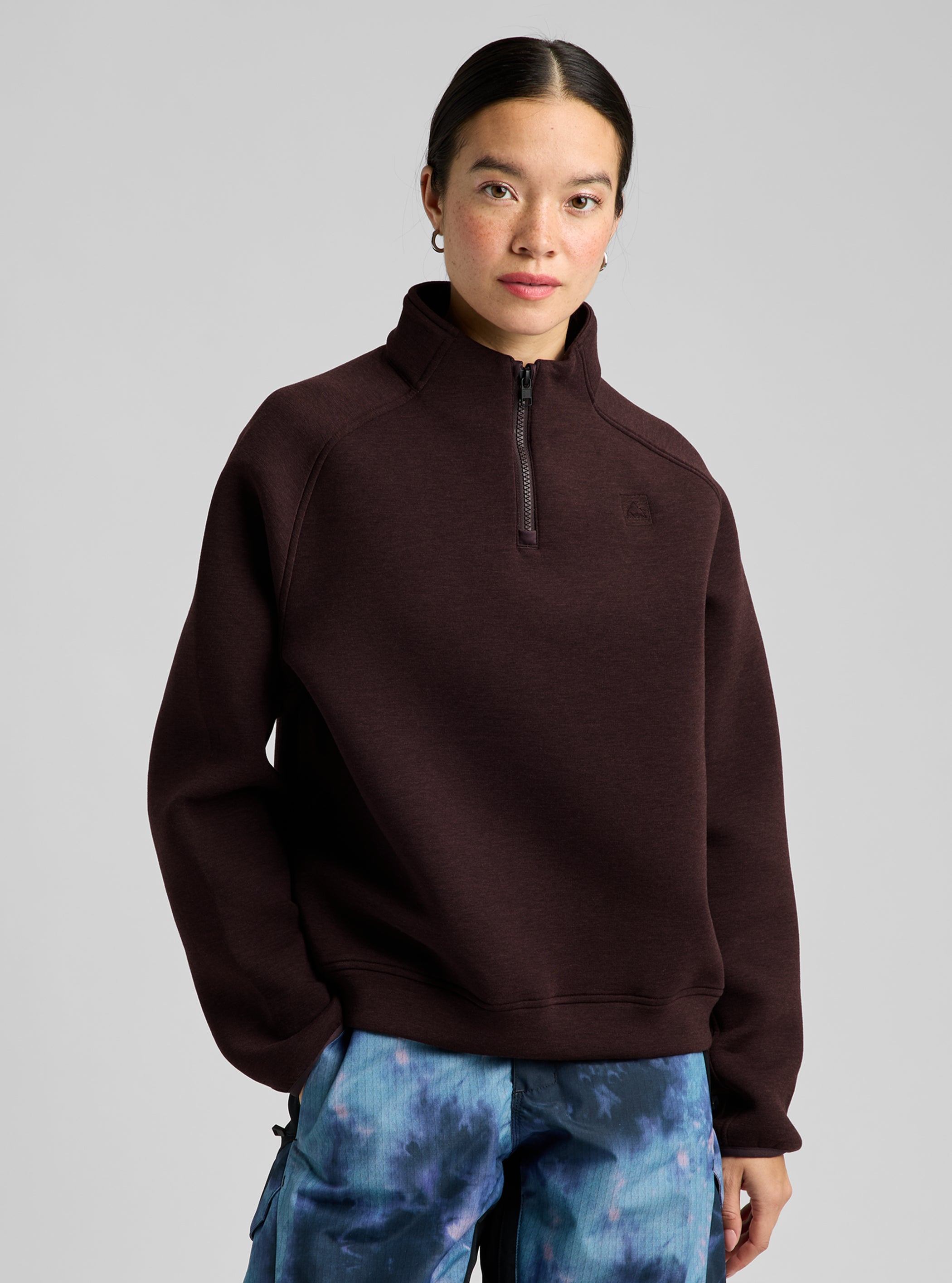 Product image of Women's Burton SpaceCloud 1/4 Zip Top[Variant:Bear Hug Brown Heather]