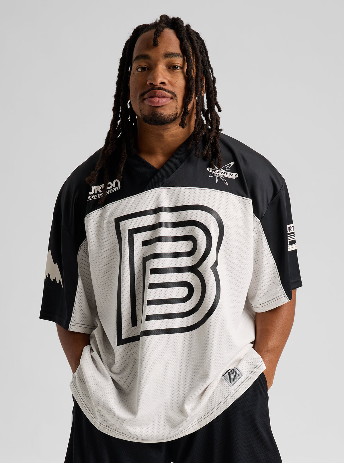 Product image of Men's Burton Short Sleeve Jersey [Variant: Stout White / True Black]