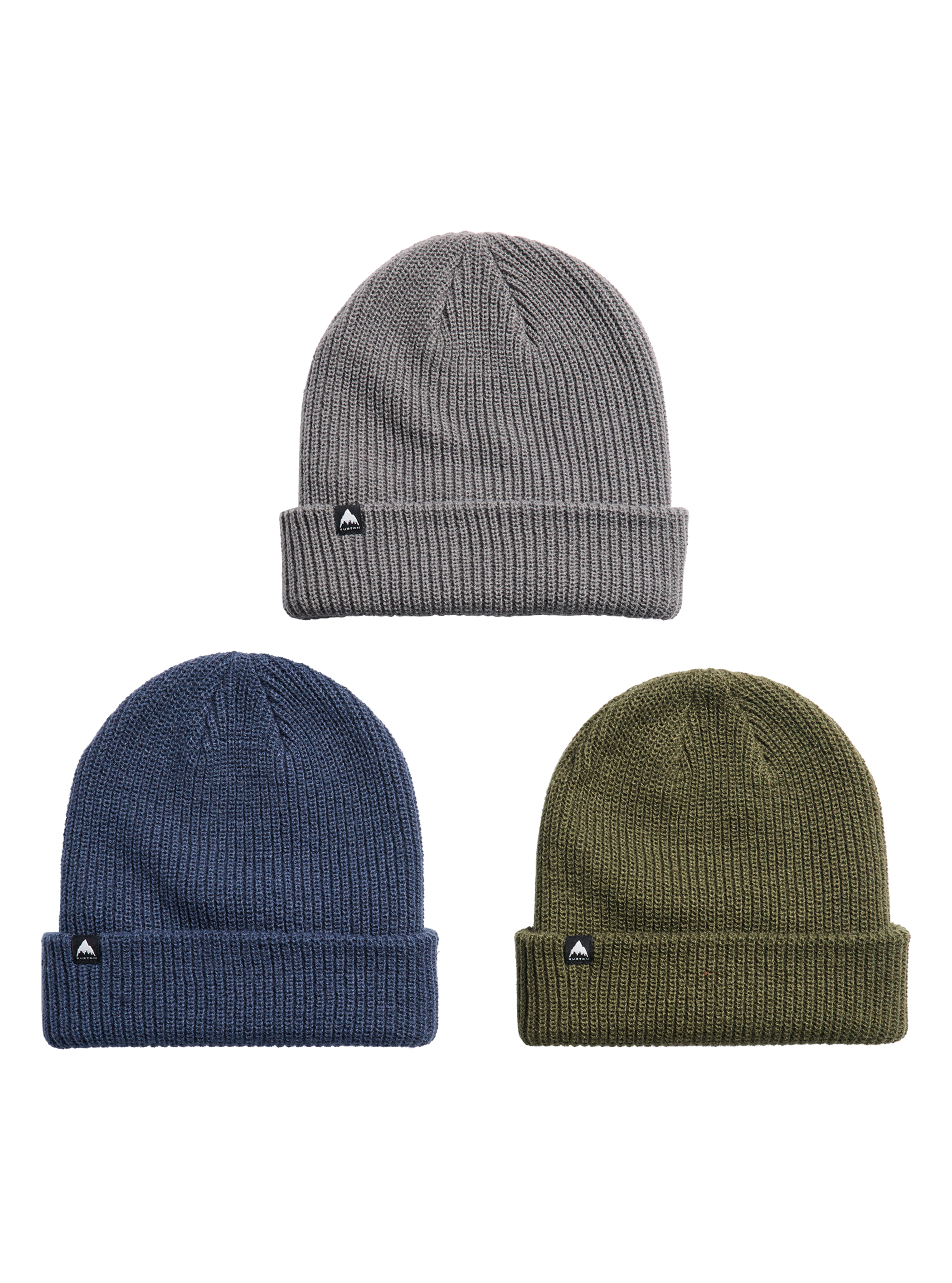 Product image of Burton DND Beanie (3 Pack)[Variant:Selvedge Blue / Gotham Gray / Dried Moss]