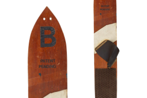 photos of earliest Burton snowboard prototype