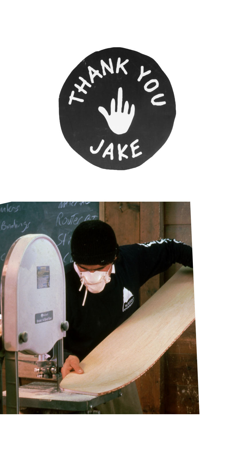 Jake Burton Carpenter shapes a snowboard in 1981